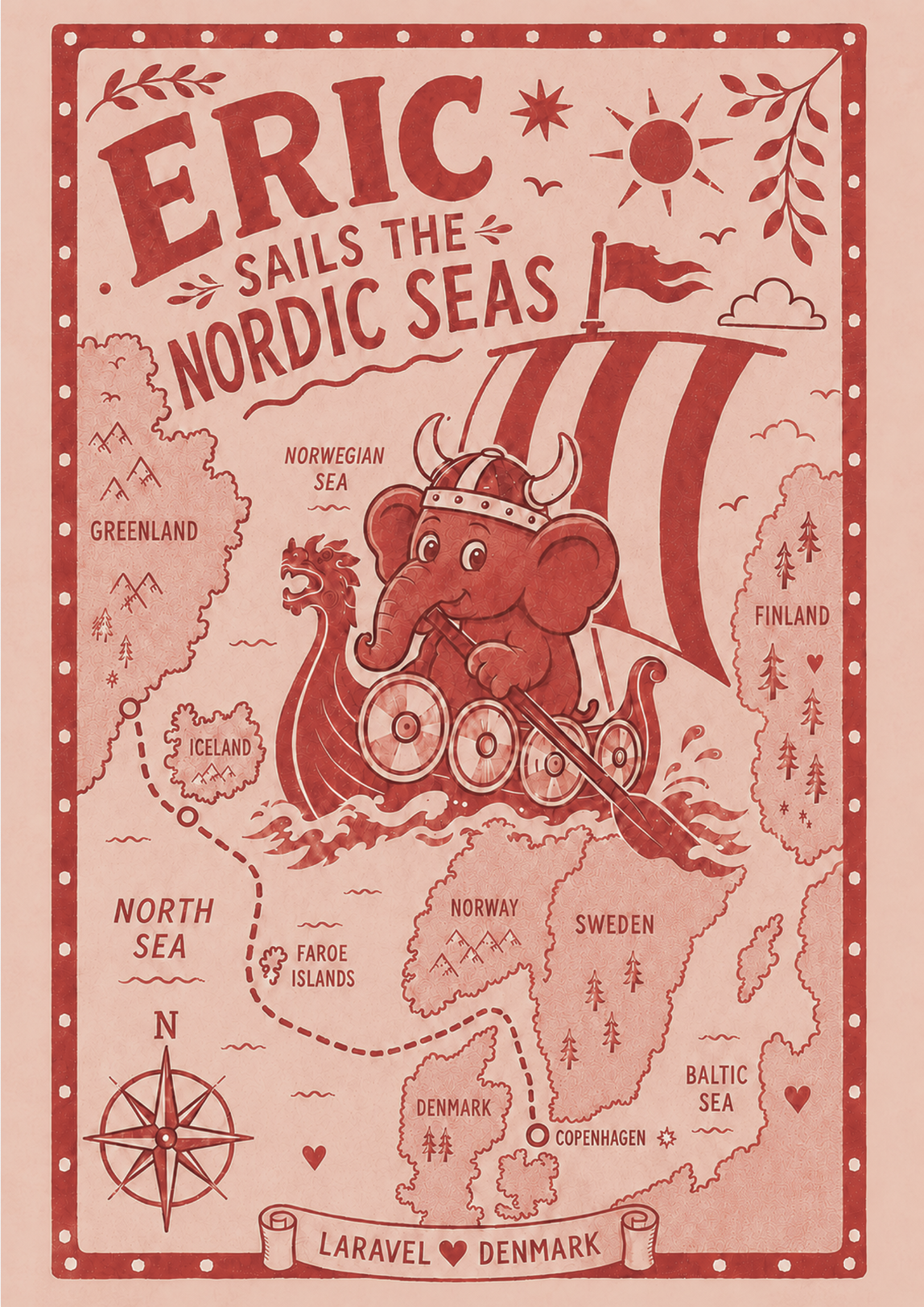 Eric Sails The Nordic Seas - A4 Poster 